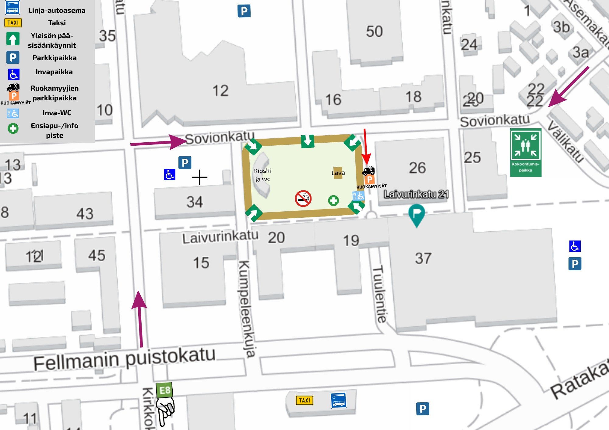 Kartta Härkätorista.