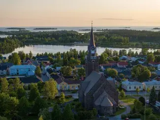 Ilmakuvaa Wanhasta Raahesta.