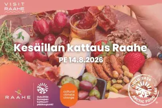 Mainoskuva Kesäillan kattauksesta