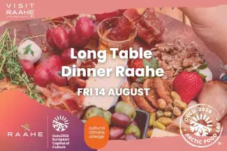 Graphic ad of Long Table Dinner Raahe
